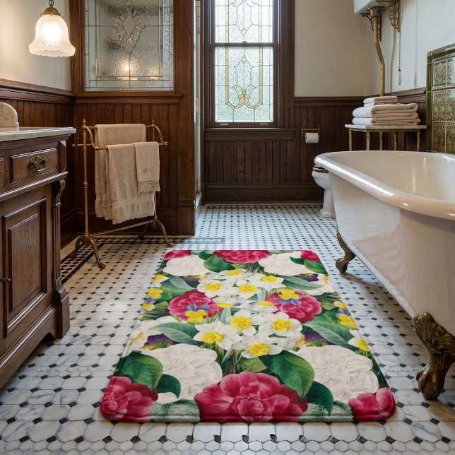 Alfombrilla De Baño Floral Botánico Vintage (Subido por el creador)