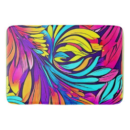 Alfombrilla De Baño Floral de abstracto vibrante