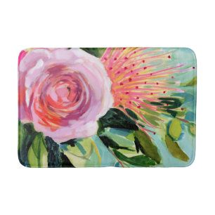 Alfombrilla De Baño Floral de pincel I