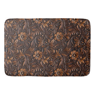 Alfombrilla De Baño Floral de vaca marrón