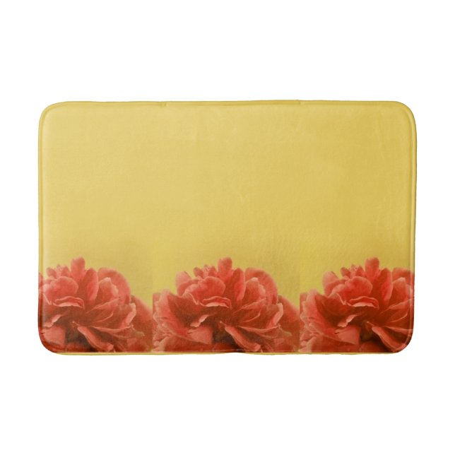 Alfombrilla De Baño Floral de yeso amarillo pálido (Anverso)