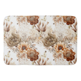 Alfombrilla De Baño Floral del Suroeste Crema Marrón Occidental