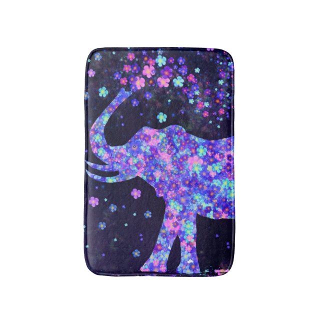 Alfombrilla De Baño Floral Elephant Bath Mat (Frente vertical)