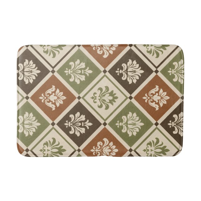 Alfombrilla De Baño Floral Geométrico (Anverso)