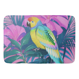 Alfombrilla De Baño Floral/Hawaiano/Tropical/loro