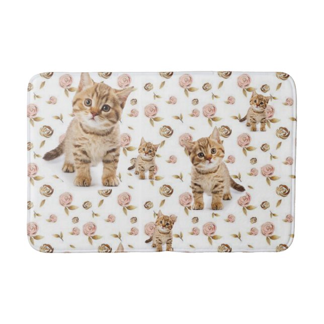 Alfombrilla De Baño Floral Kitten Bathroom Mat (Anverso)