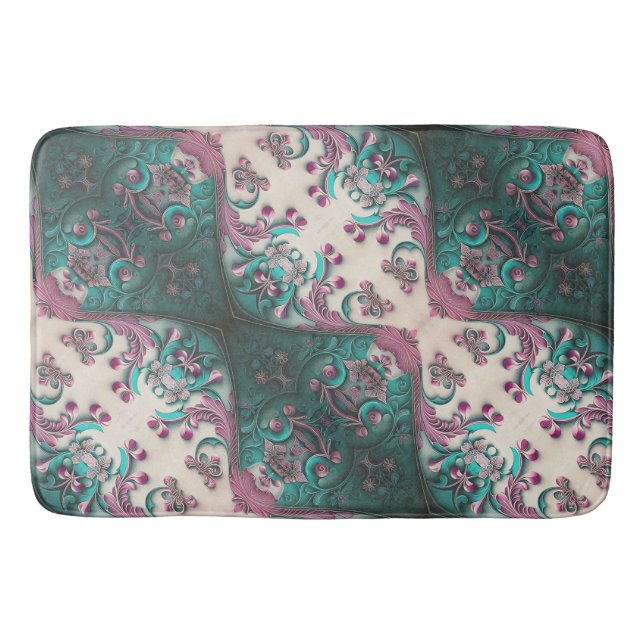 Alfombrilla De Baño Floral Moderno (Anverso)