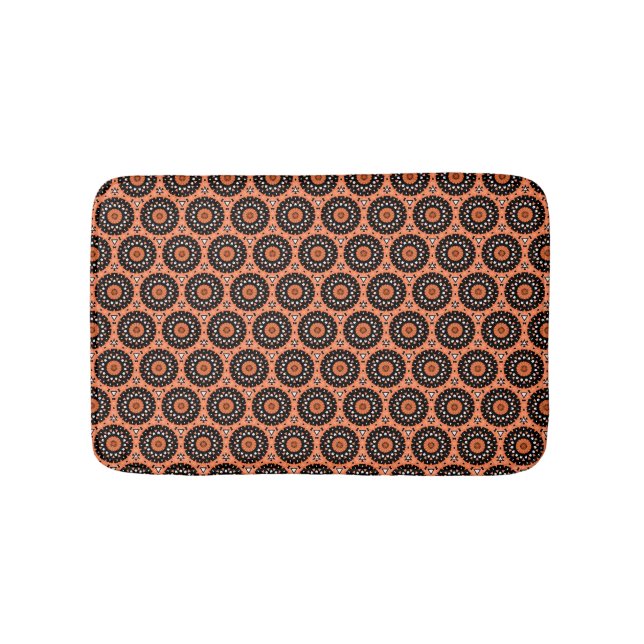 Alfombrilla De Baño Floral Naranja Otoño (Anverso)