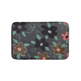 Alfombrilla De Baño Floral negrita negra