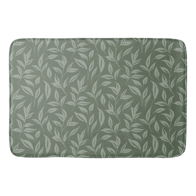 Alfombrilla De Baño Floral Sage Green (Anverso)