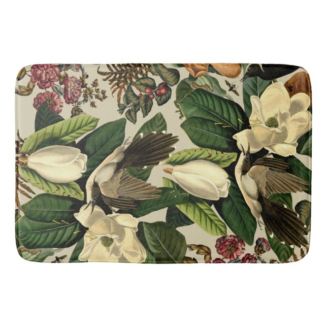 Alfombrilla De Baño Floral Y Aves Xxi-ii (Anverso)