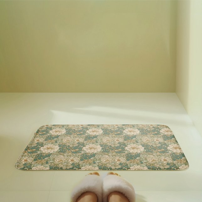 Alfombrilla De Baño Florales nostálgicos en hues de época (Subido por el creador)