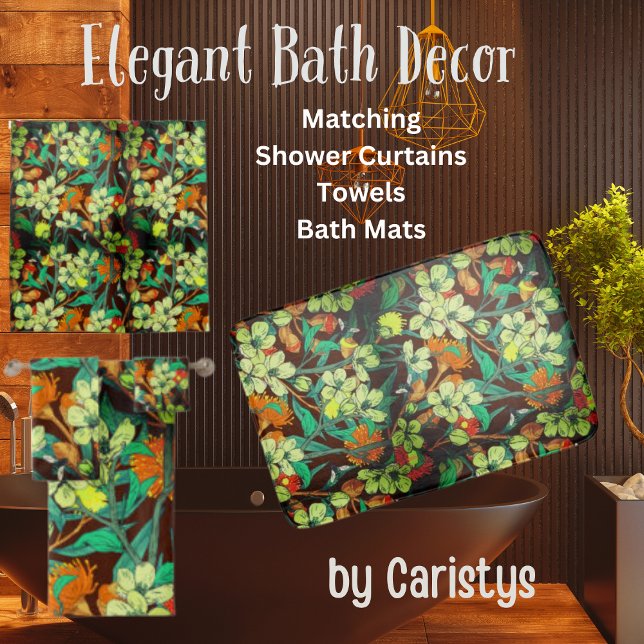 Alfombrilla De Baño Florals Brown, Rust, Verde azulado (Subido por el creador)