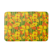 Flores amarillas Naranjas brillantes de la década 