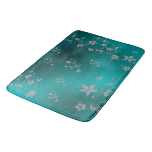 Alfombrilla De Baño Flores asiáticas delgadas azules