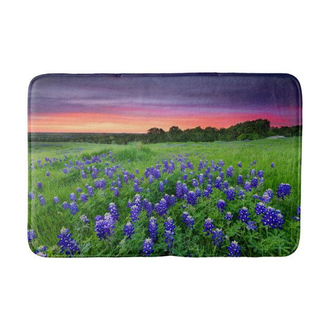 Alfombrilla De Baño Flores | Bluebonnets en Sunset Texas (Anverso)