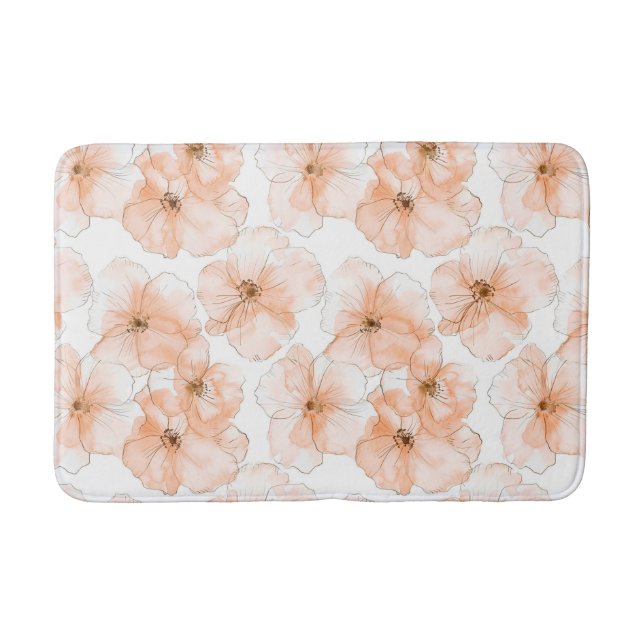 Alfombrilla De Baño Flores Bonitas de Melocotón (Anverso)