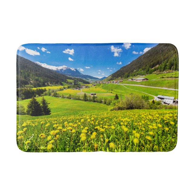 Alfombrilla De Baño Flores | Cantón Dandelion de Grisons, Suiza (Anverso)