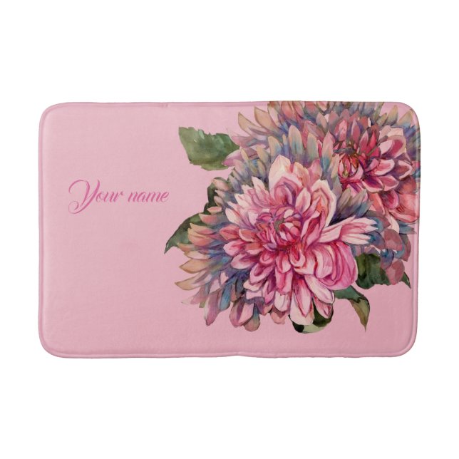 Alfombrilla De Baño flores dahlias (Anverso)