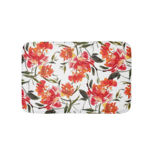 Alfombrilla De Baño Flores de acuarela, patrón continuo dibujado a man