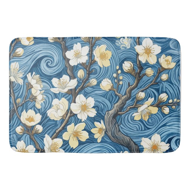 Alfombrilla De Baño Flores de Almendro al Estilo de Van Gogh (Anverso)