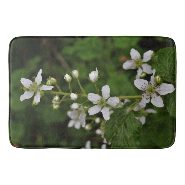Alfombrilla De Baño Flores de Blackberry (Anverso)