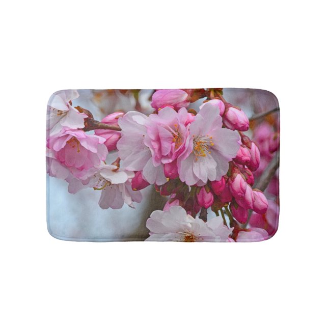 Alfombrilla De Baño Flores de cerezo rosa (Anverso)