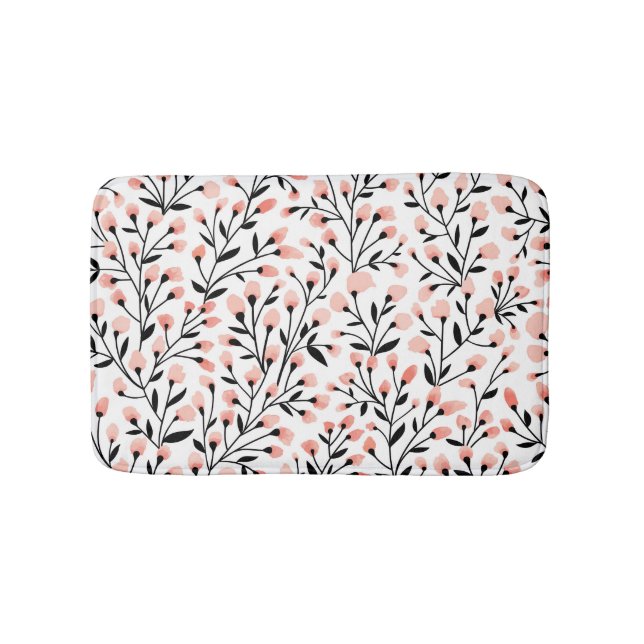 Alfombrilla De Baño Flores de Doodle: Coral Floral Seamless. (Anverso)