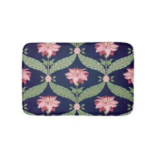 Alfombrilla De Baño Flores de fantasía: motivos indios oscuros