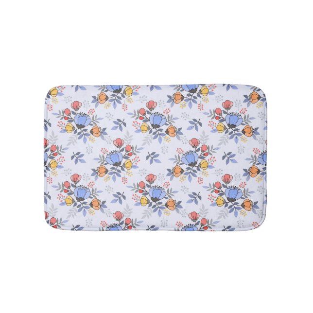 Alfombrilla De Baño Flores de flor de mano blanda (Anverso)