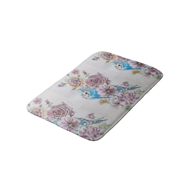 Alfombrilla De Baño Flores de flores de flores de Bath Mat (Angular)
