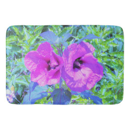 Alfombrilla De Baño Flores de Hibiscus púrpura ultravioleta