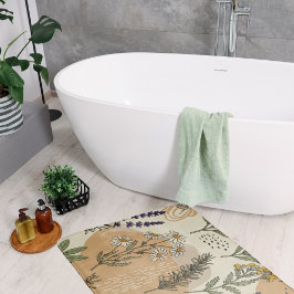 Alfombrilla De Baño Flores de hierbas