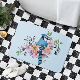 Alfombrilla De Baño Flores de la Primavera de Jay Azul