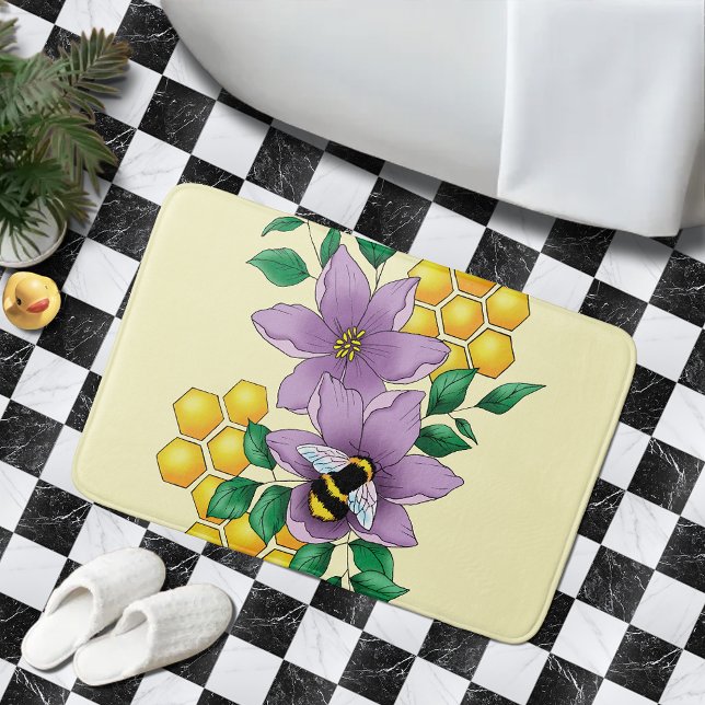 Alfombrilla De Baño Flores de lavanda de abedul amarillo (Subido por el creador)