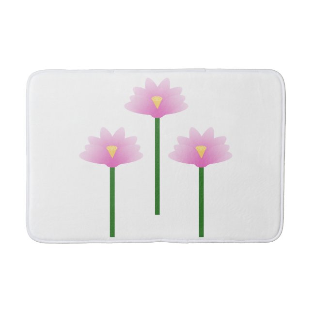 Alfombrilla De Baño Flores de Lotus rosadas (Anverso)