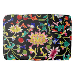 Alfombrilla De Baño Flores de Lotus y vino