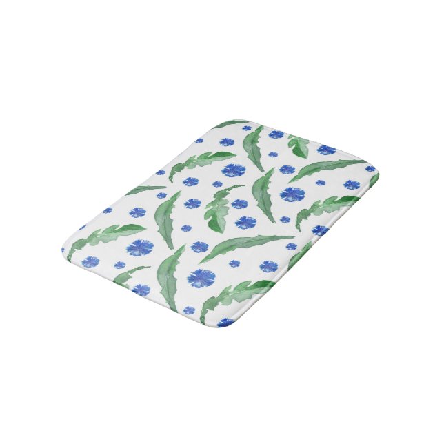 Alfombrilla De Baño Flores de maíz azul (Angular)