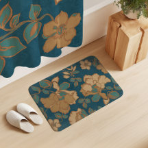 Flores de Peonía Vintage Teal Ocra Arena Caramelo