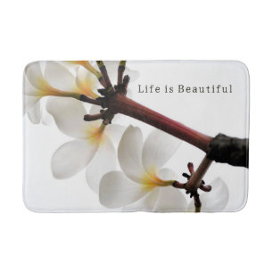 Alfombrilla De Baño Flores de Plumeria Blancas de Kauai (foto tomada p