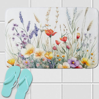 Alfombrilla De Baño Flores de prado y lavanda