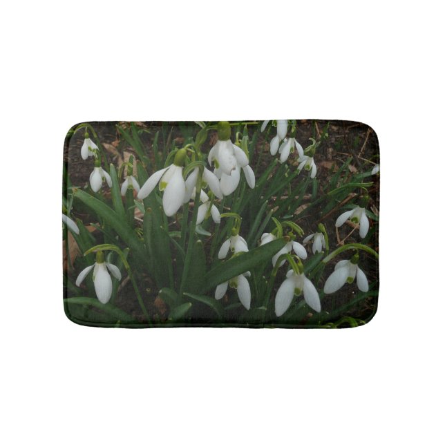 Alfombrilla De Baño Flores de Primavera Blanca (Galanthus) (Anverso)