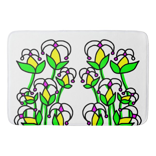Alfombrilla De Baño Flores de primavera caprichosas 41 (Anverso)