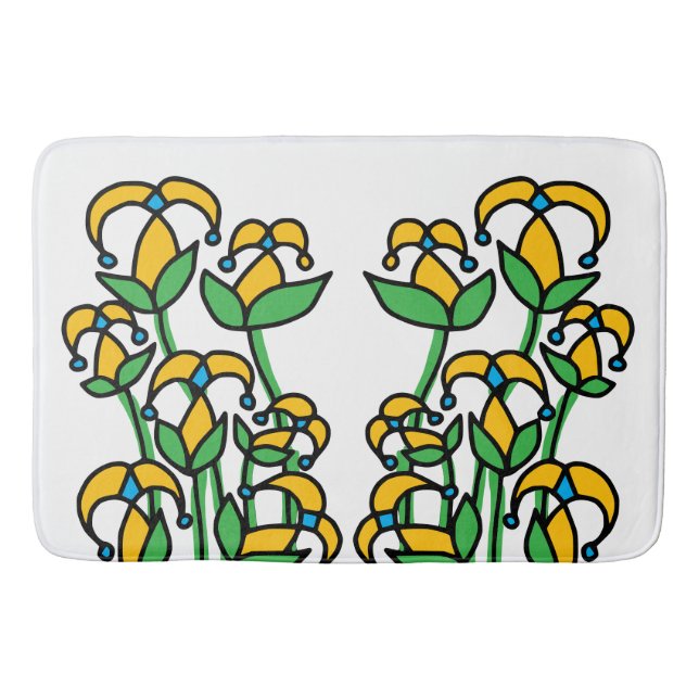 Alfombrilla De Baño Flores de primavera caprichosas 41 (Anverso)