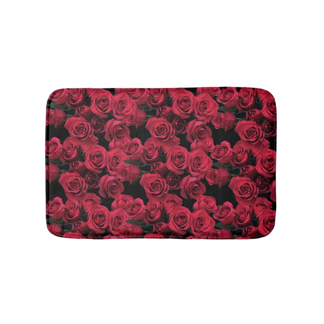 Alfombrilla De Baño Flores de rosa rojas Bath Mats (Anverso)