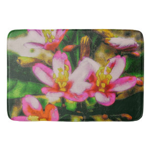 Alfombrilla De Baño Flores de salpicaduras rosas