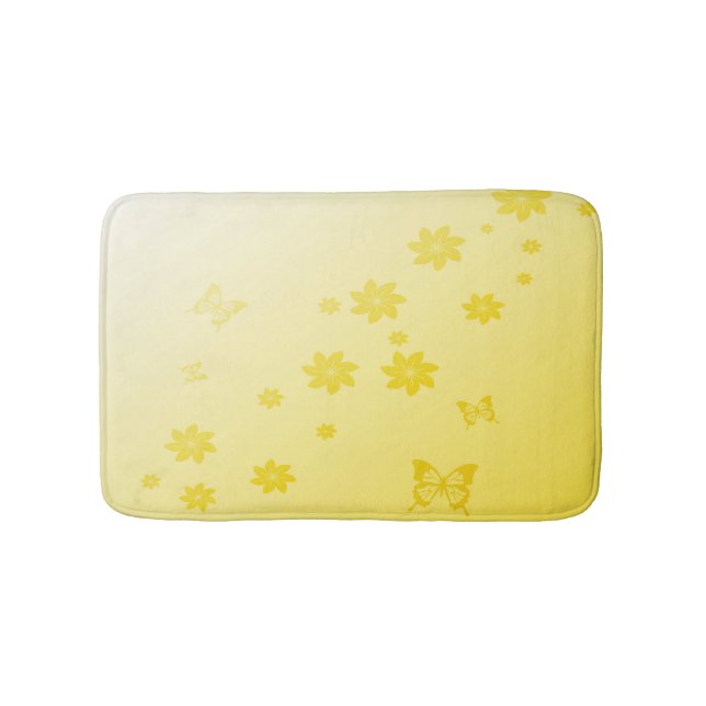 Alfombrilla De Baño Flores de sol en mariposas (Anverso)