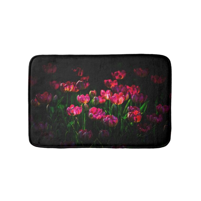 Alfombrilla De Baño Flores de tulipano rosa (Anverso)