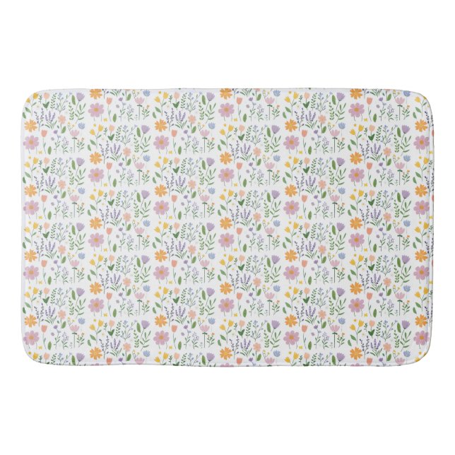 Alfombrilla De Baño Flores decorativas caprichosas (Anverso)