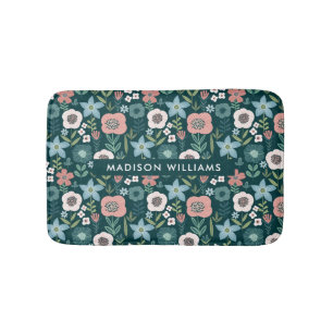 Alfombrilla De Baño Flores Elegantes Minimalistas Mat De Baño